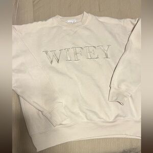 Cream Wifey Sweater size medium